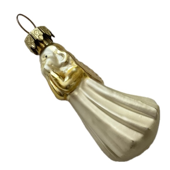 6 Vintage Glass Christmas Ornaments - Frog, Santa, Duck, Bear, Angel, Girl - Picture 5 of 11